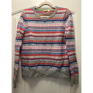 Gap Women’s Crazy Fair Isle Retro Knit Winter Pullover Sweater Size M Multicolor